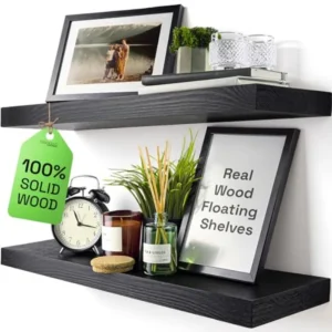 Black Wood Floating Shelf