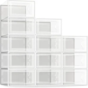 12-Pack Stackable Shoe Boxes